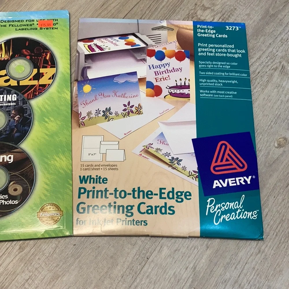 Greeting cards and CD labels for printer